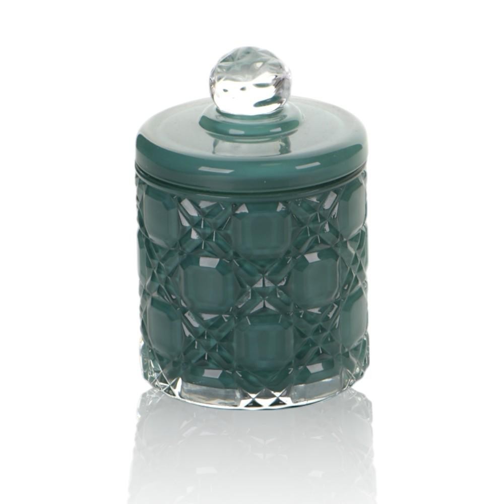 CANDELA IN VETRO VERDE 8.5X13C